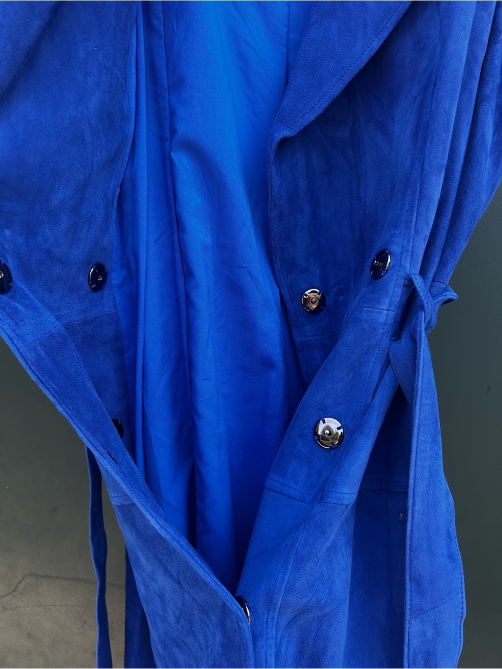 Banana Republic Cobalt Blue Sleeveless Suede Wrap Midi Dress - Picture 7 of 13